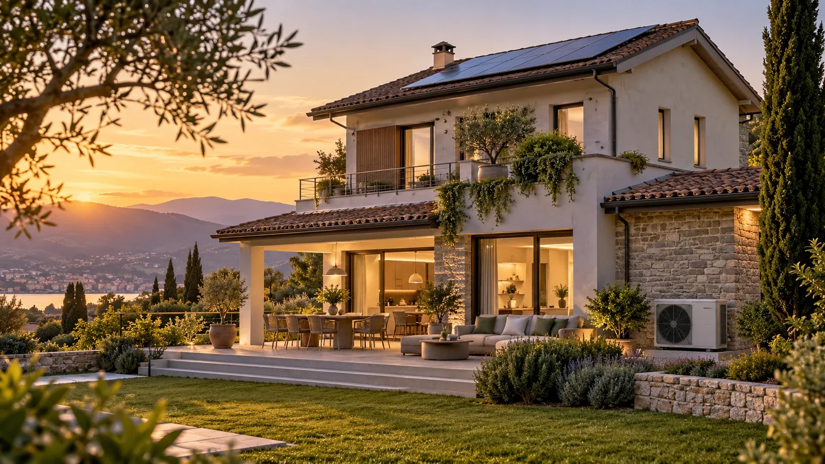 Casa italiana con impianto fotovoltaico e pompa di calore